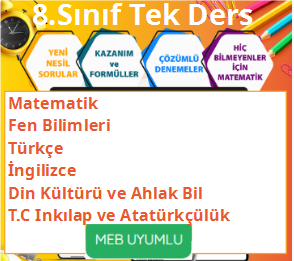 8. Sınıf Tek Ders Eğitim Seti